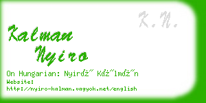 kalman nyiro business card